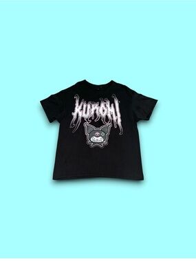 Kuromi T-Shirt Mens XL Black Death Metal Logo Cartoon Character Tee Sanrio